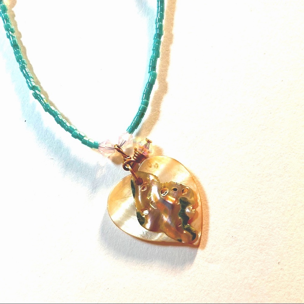 Handmade Healing Heart Shell Necklace